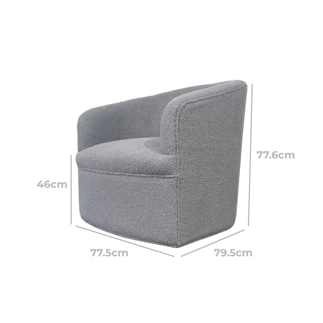 Alfred Swivel Occasional Chair - Oslo Grey