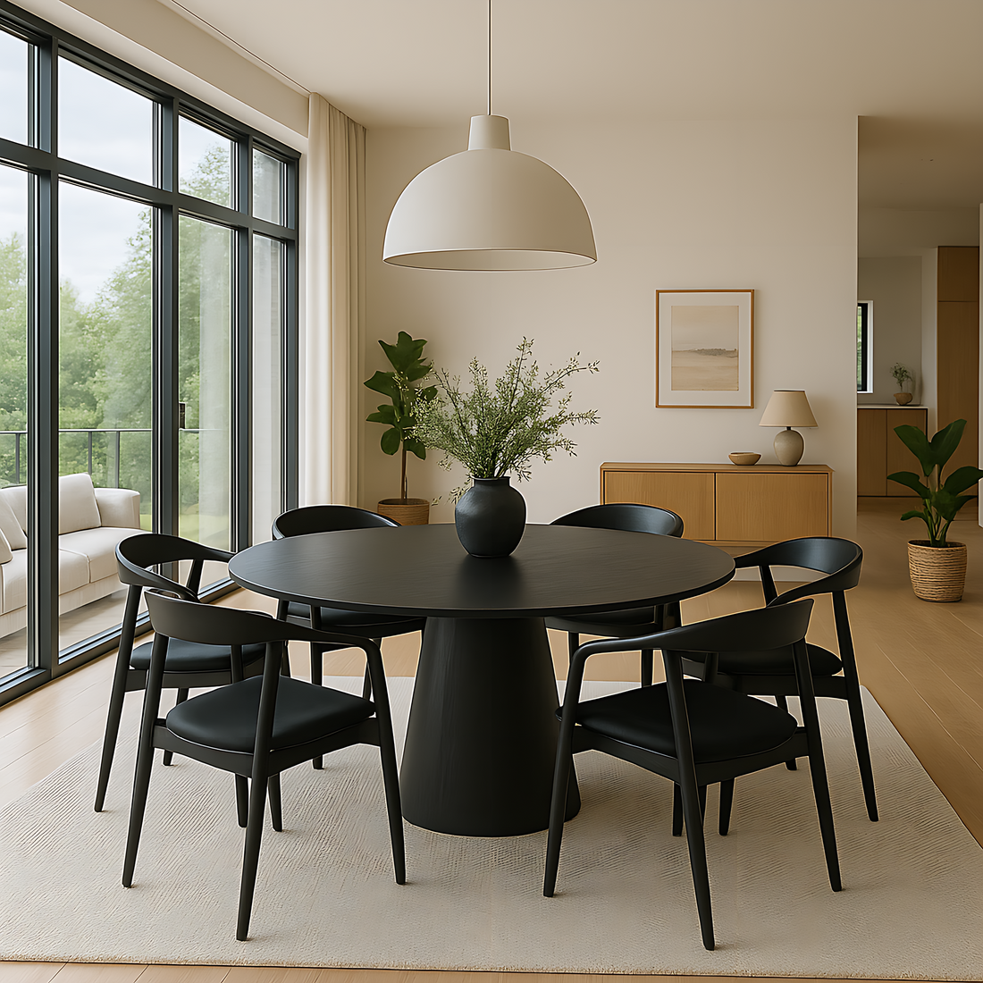 Bay 7 Piece Extendable Dining Set - Black 150