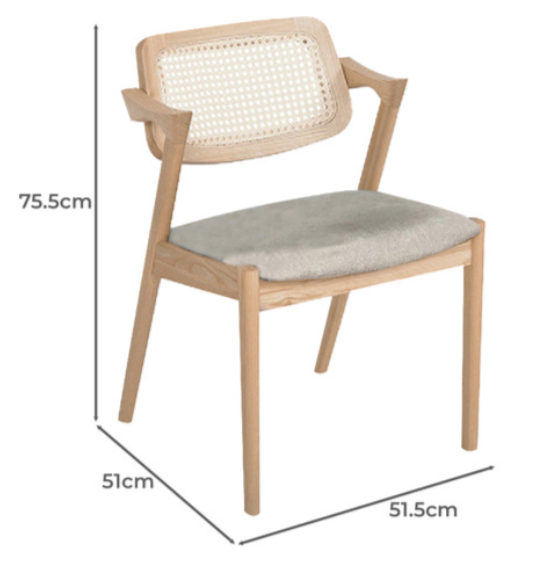 Hilary Dining Chair - Natural - Set of 2 LIMITED STOCK ONLY 1 SET LEFT.