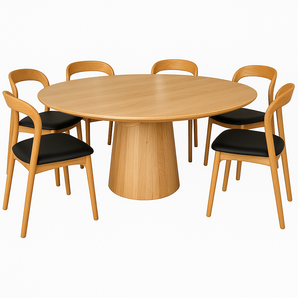 Milan Dining Chair - Natural / Black - Set of 2