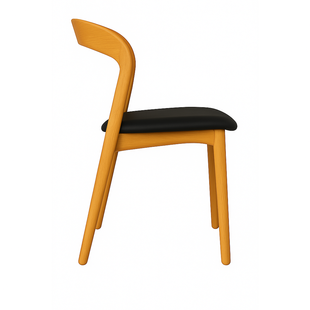 Milan Dining Chair - Natural / Black - Set of 2