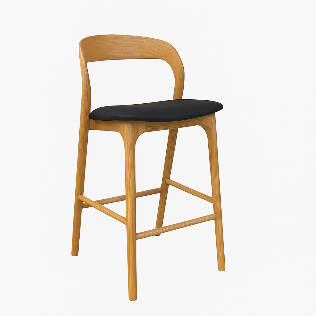Milan Bar Stool - Natural / Black