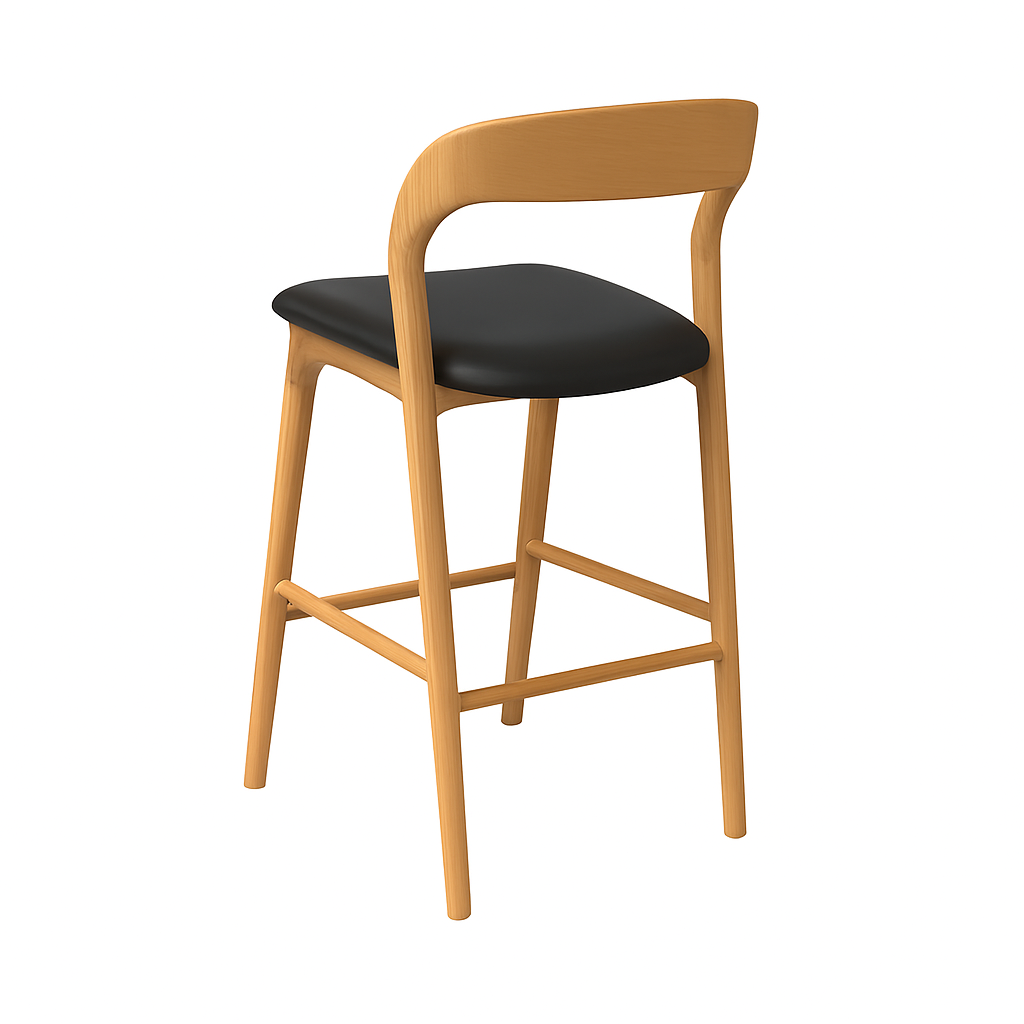 Milan Bar Stool - Natural / Black