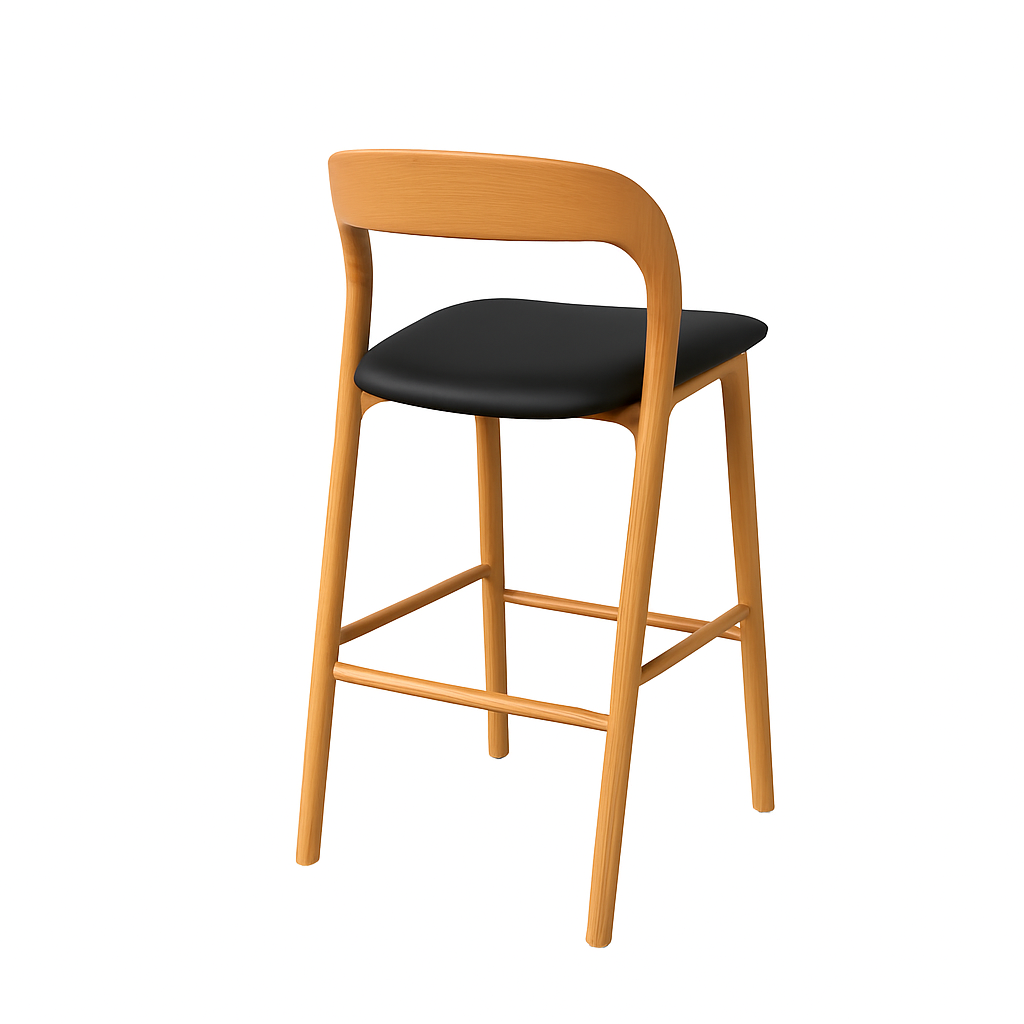 Milan Bar Stool - Natural / Black