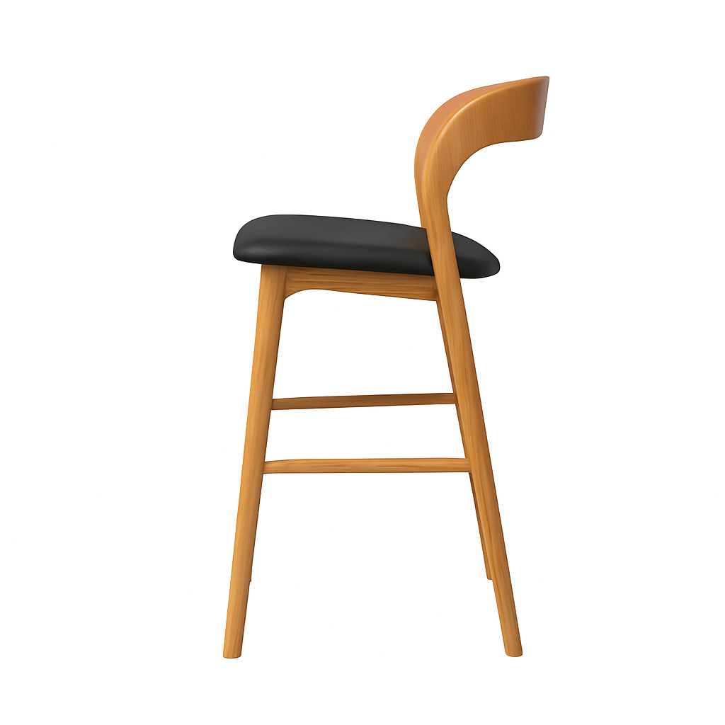 Milan Bar Stool - Natural / Black