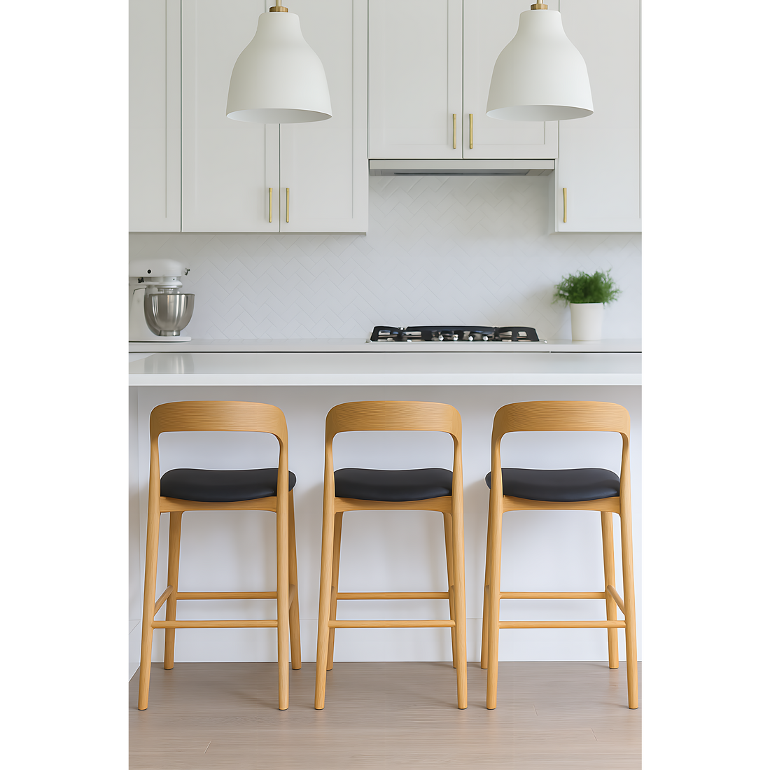 Milan Bar Stool - Natural / Black