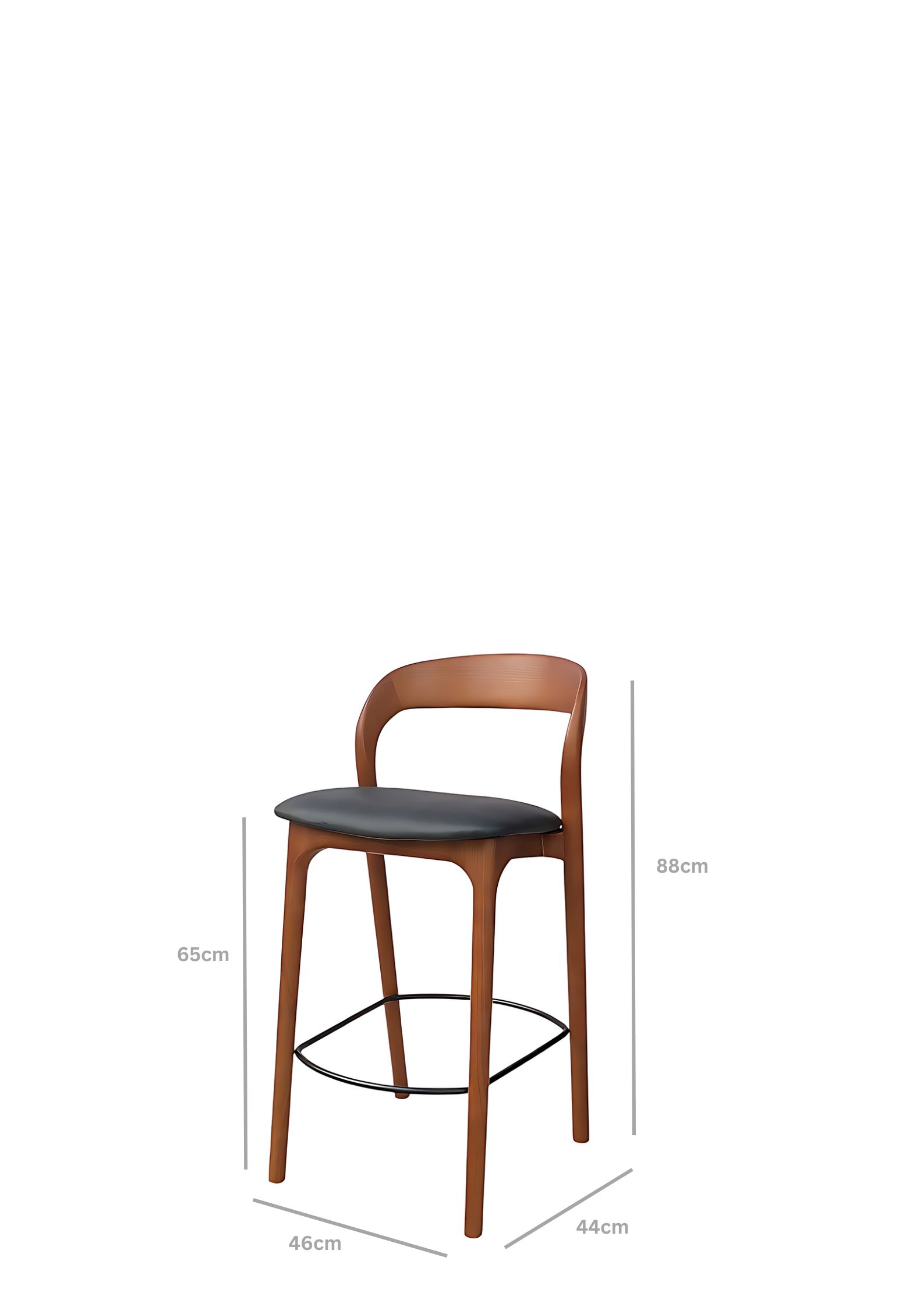 Milan Bar Stool - Walnut