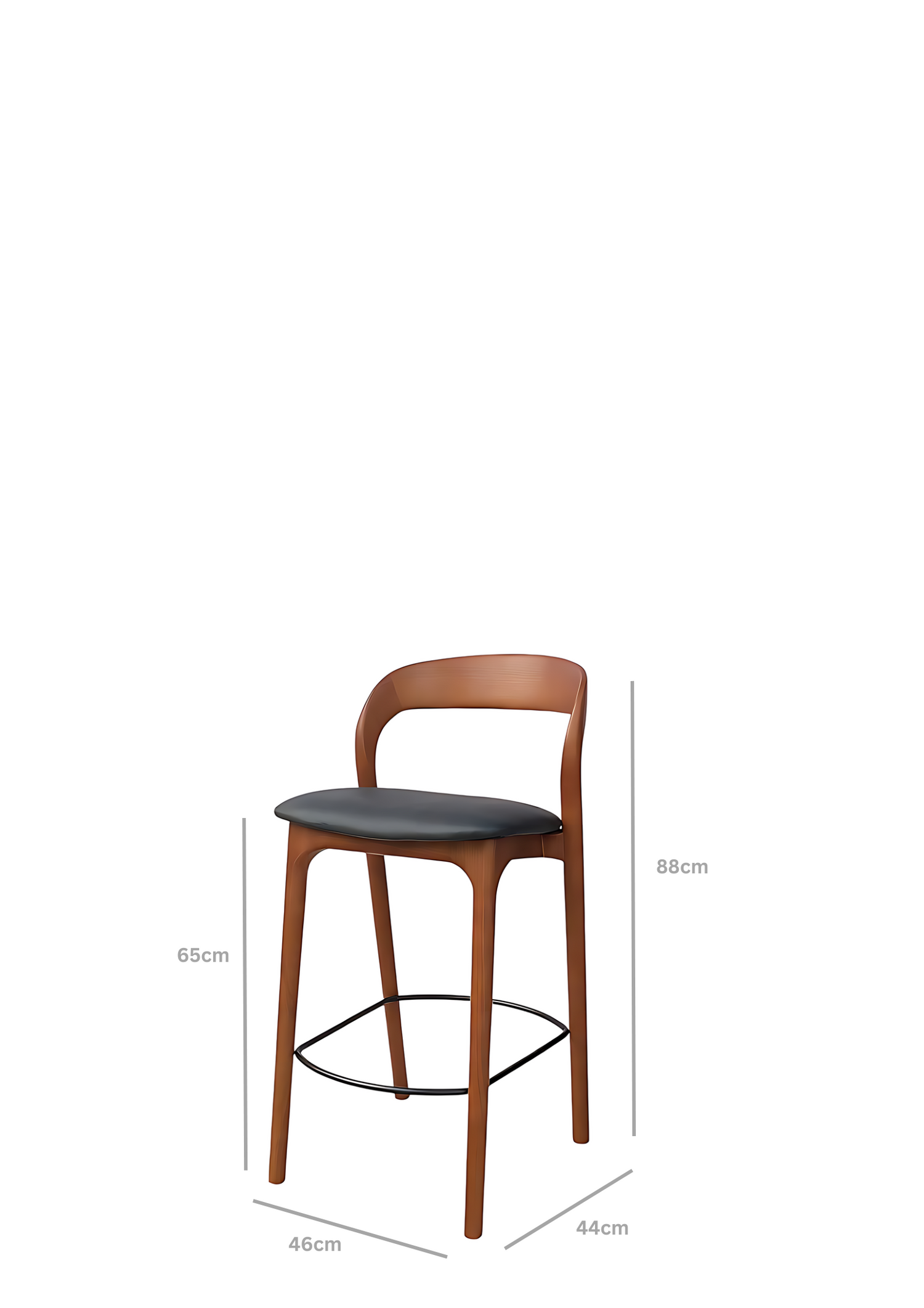 Milan Bar Stool - Walnut