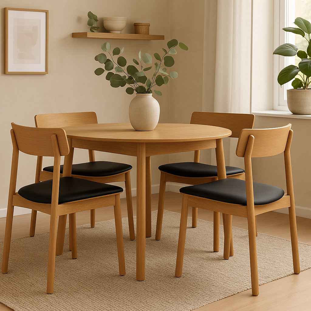 Salina Dining Chair - Natural/Black - Set of 2