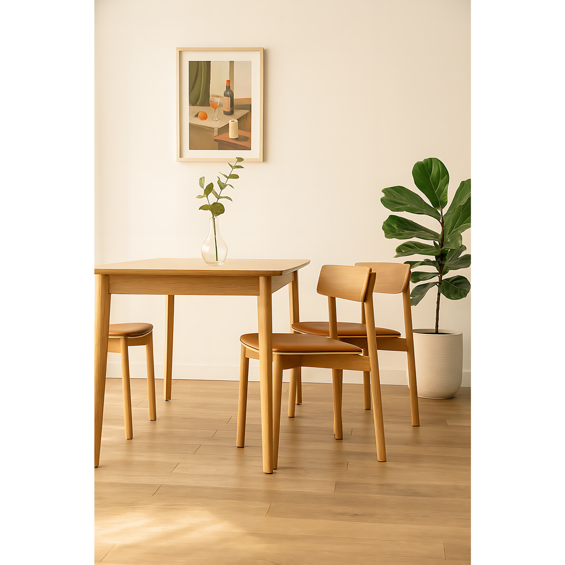 Salina Dining Chair - Natural/Tan - Set of 2