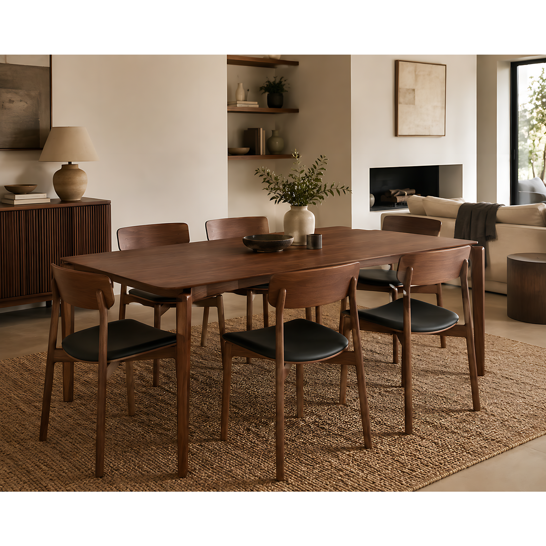 Salina Dining Chair - Walnut/Black - Set of 2
