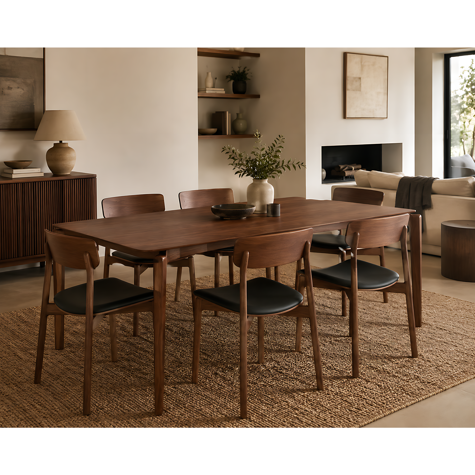 Salina Dining Chair - Walnut/Black - Set of 2